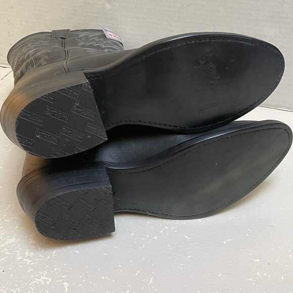 Tony Lama Segar Western Black Leather US Cowboy Boots Mens 8.5 D Rodeo Festival - Picture 4 of 9